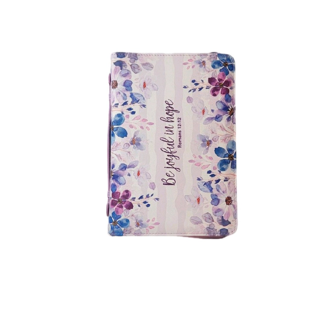 Be Joyful in Hope Bible Cover Violet XL