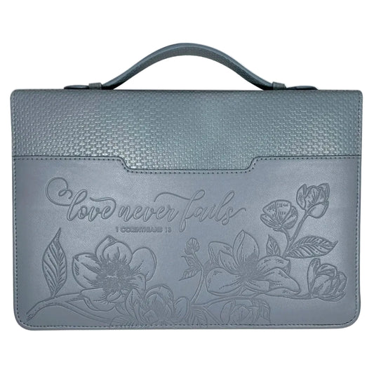 Love Never Fails Bible Cover (L)
