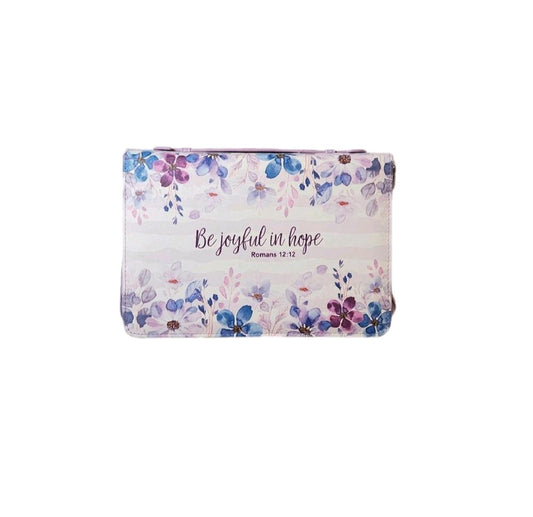 Be Joyful in Hope Bible Cover Violet XL