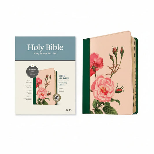 KJV Margin Filament Bible Pink Rose Garden