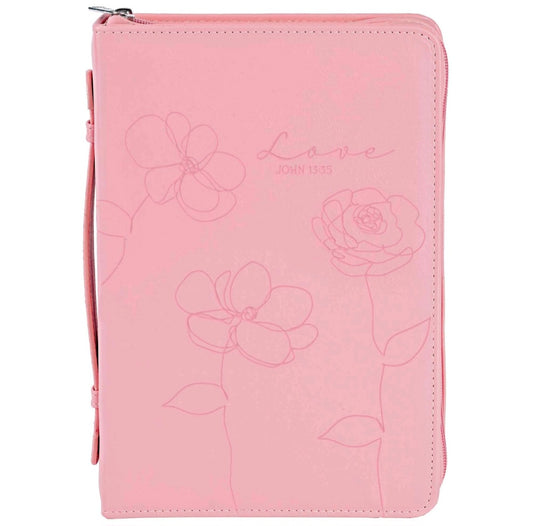 Love Floral Pink Bible Cover (XL)